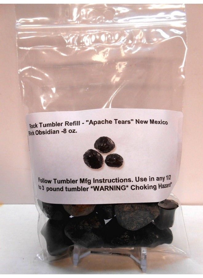 Generic - Rock Tumbler Gem Refill Kit New Mexico Apache Tears Black Obsidian (Volcanic Glass) Mix Rough 8 Oz - Image 1