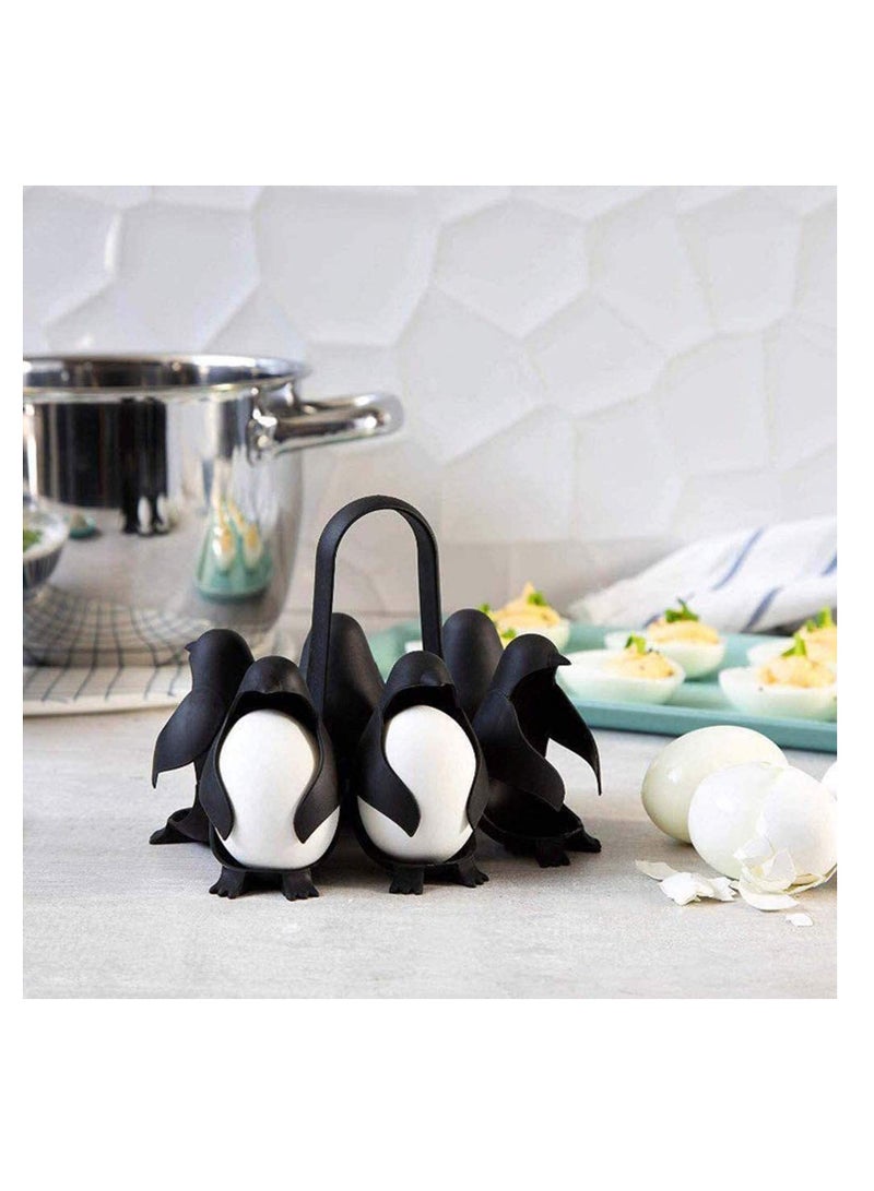 SYOSI Kitchen Multifunctional Egg-Boiler Store and Serve Egg Holder Penguin-Shaped Boiled Egg Cooker for Making Soft or Hard Boiled Eggs Holds 6 Eggs for Easy Cooking and Fridge Storage  - Image 5