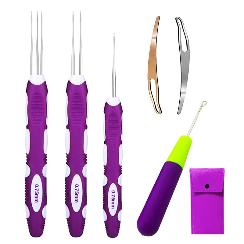 Yarniss Dreadlocks Crochet Hooks with Ergonomic Handle,0.75mm Hair Crochet Needle - Image 1