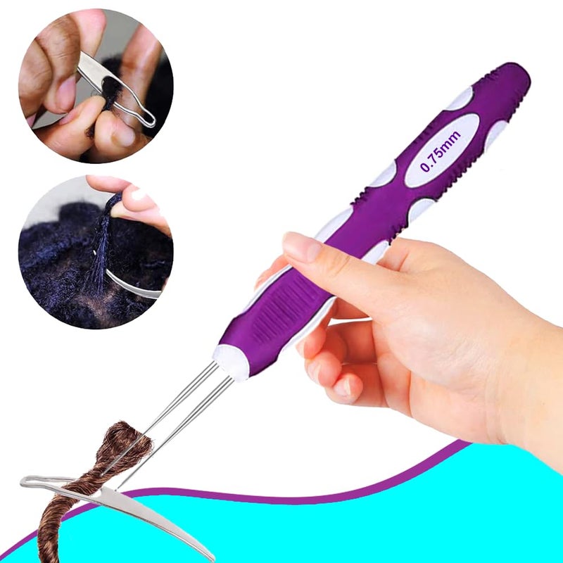 Yarniss Dreadlocks Crochet Hooks with Ergonomic Handle,0.75mm Hair Crochet Needle - Image 2