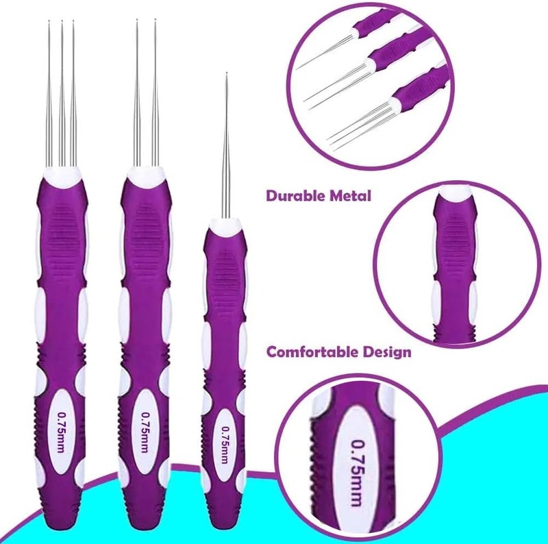 Yarniss Dreadlocks Crochet Hooks with Ergonomic Handle,0.75mm Hair Crochet Needle - Image 5