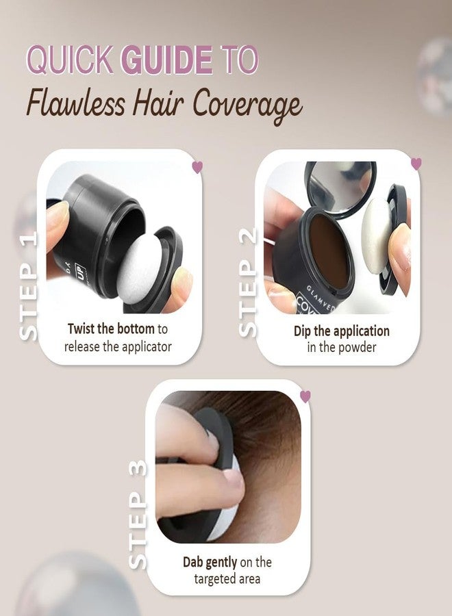 Glamveda Cover-Up Hair Powder - Brown | Instantly Covers Grey Roots & Bald Spots | Hair Filler | Highly Pigmented, Fuller & Denser Look | Long-Lasting | Matte Finish | Flawless Application | 4gm - Image 4