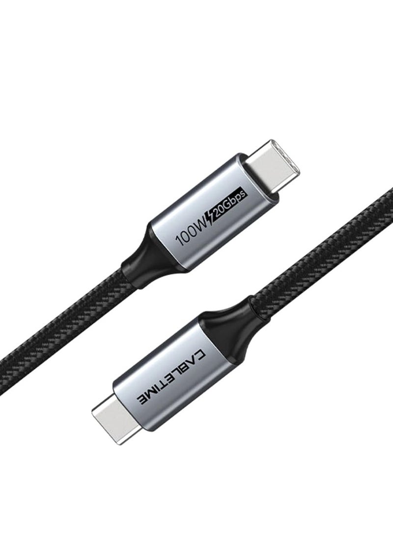 CABLETIME Premium USB-C Cable 4K 20Gbps 100W (3 Meters) Nylon Braided Cable, USB 3.2 Gen 2, Wide Compatability, (CE, RoHS2, REACH) Compliance, 2-Years Warranty - Image 1
