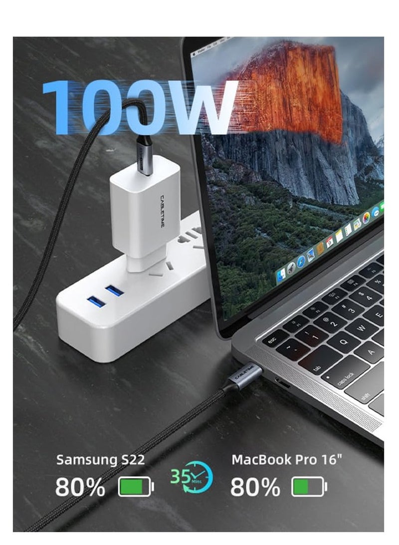 CABLETIME Premium USB-C Cable 4K 20Gbps 100W (3 Meters) Nylon Braided Cable, USB 3.2 Gen 2, Wide Compatability, (CE, RoHS2, REACH) Compliance, 2-Years Warranty - Image 3