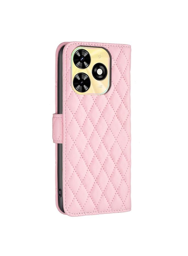 Zaboon Case For Infinix Smart 8 Diamond Lattice Wallet Flip Leather Phone Case - Image 3
