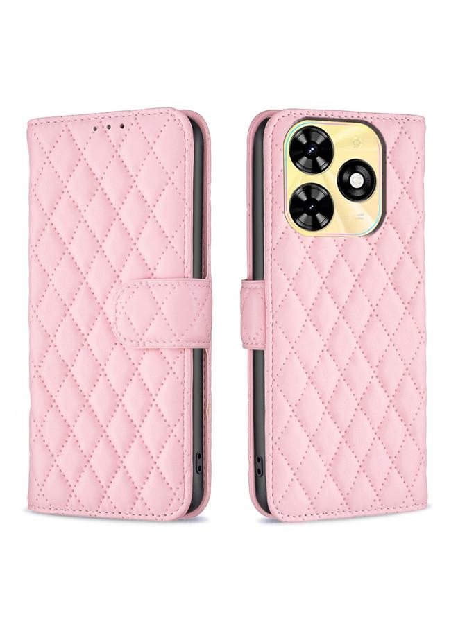 Zaboon Case For Infinix Smart 8 Diamond Lattice Wallet Flip Leather Phone Case - Image 1