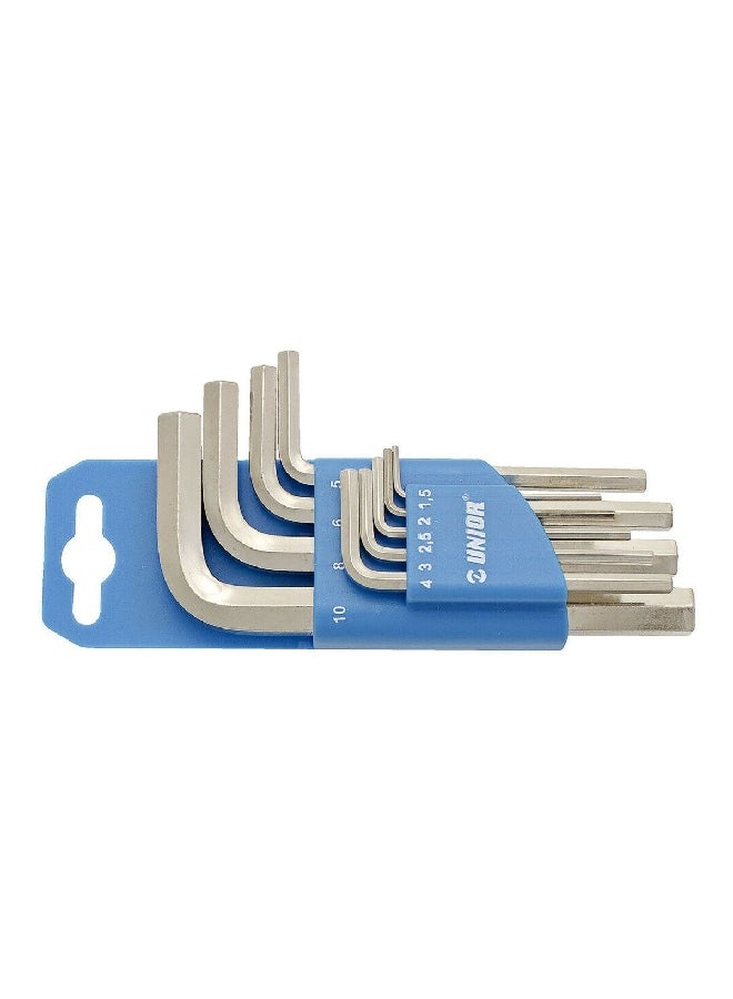 Unior 9-Piece High-Quality Sturdy Short Allen Key Silver JE607852  - Image 1