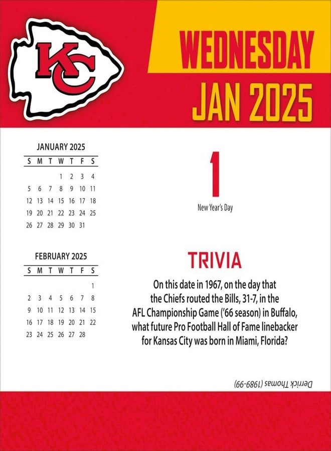 Turner Licensing TURNER SPORTS Kansas City Chiefs 2025 Box Calendar (25998053042) - Image 3