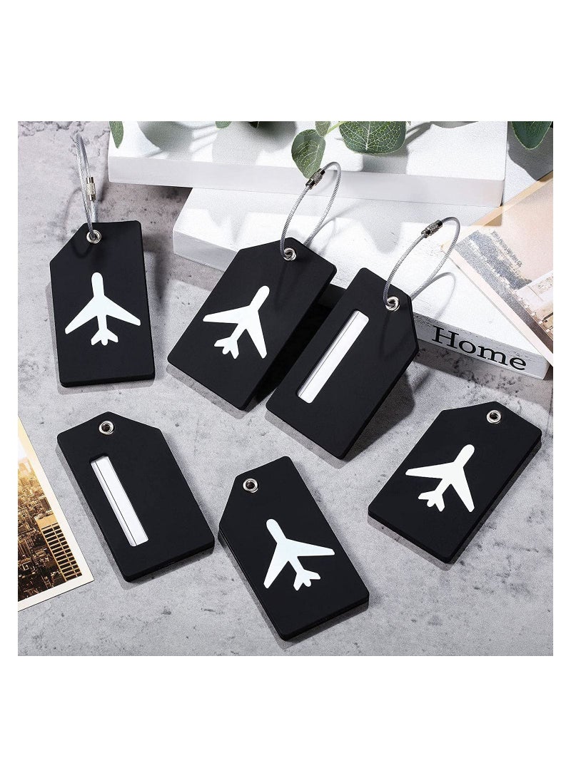 SYOSI Luggage Tag, With Name ID Card Quickly Spot Luggage Suitcase, Anti-lost Tag, Personality Tag 5 Pack Luggage Tags Bag Tag Stainless Steel Loop  - Image 2
