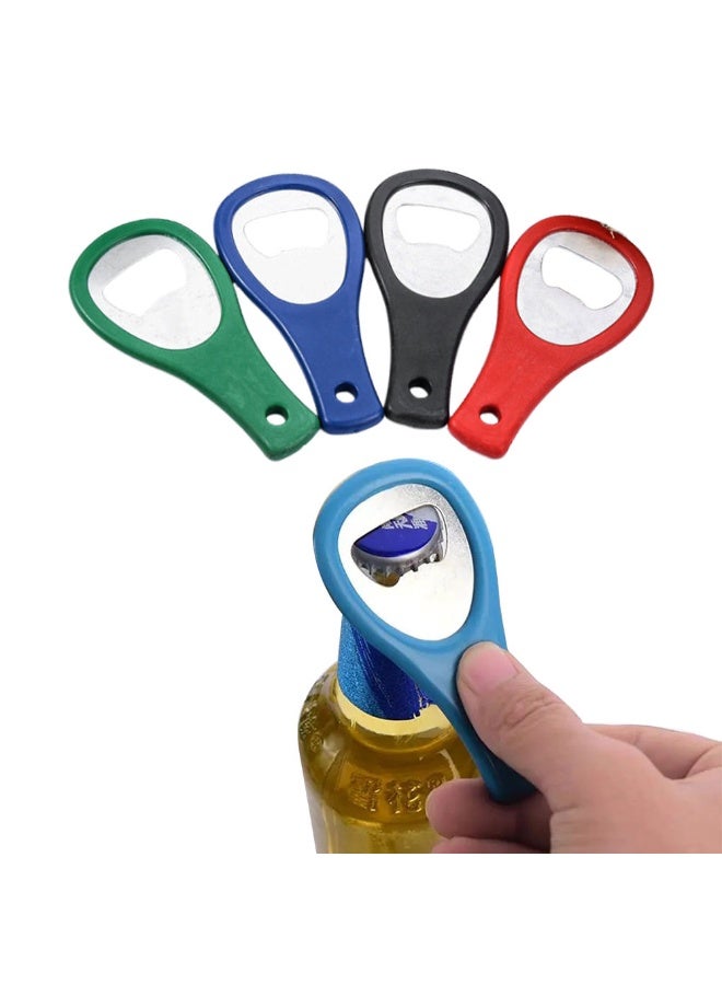 4 Pack Heavy Duty Stainless Steel Flat Bottle Opener, Solid Easy to Use Best Bottle Openers, Red, Green, Blue,Black - Image 1