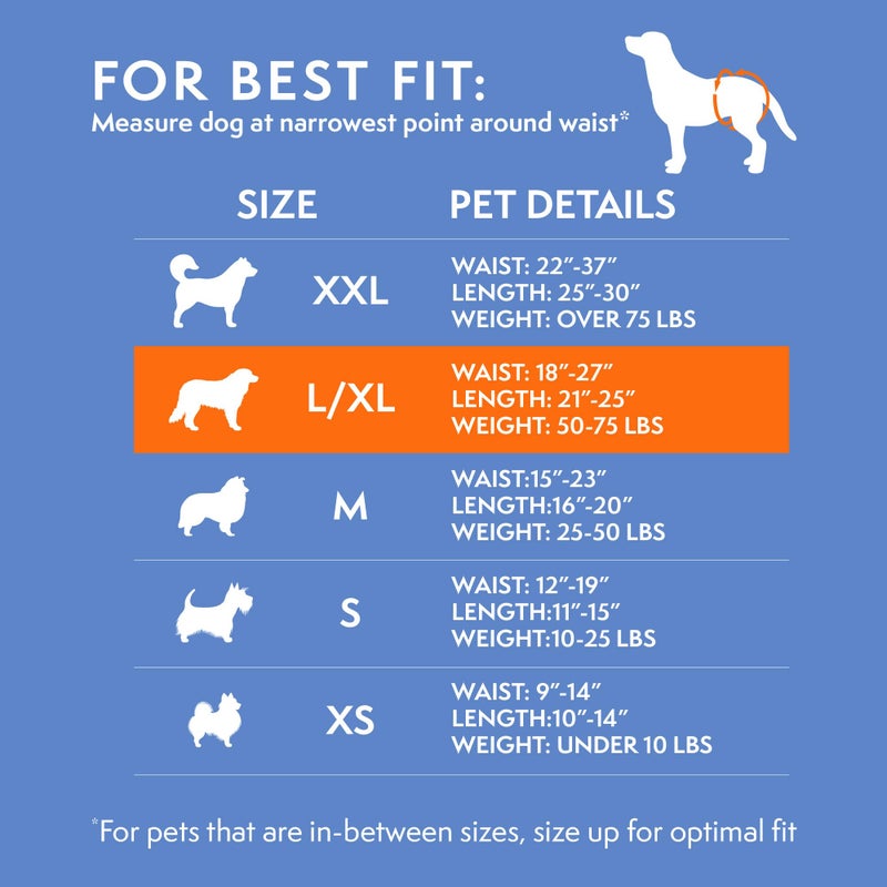 Simple Solution Disposable Dog Diapers, Female Dog Diapers, Puppy Potty Training, Incontinence and Heat Cycle Protection, Large Diapers for Dogs, 18-27 Inch Waist, 30 Count - Image 4