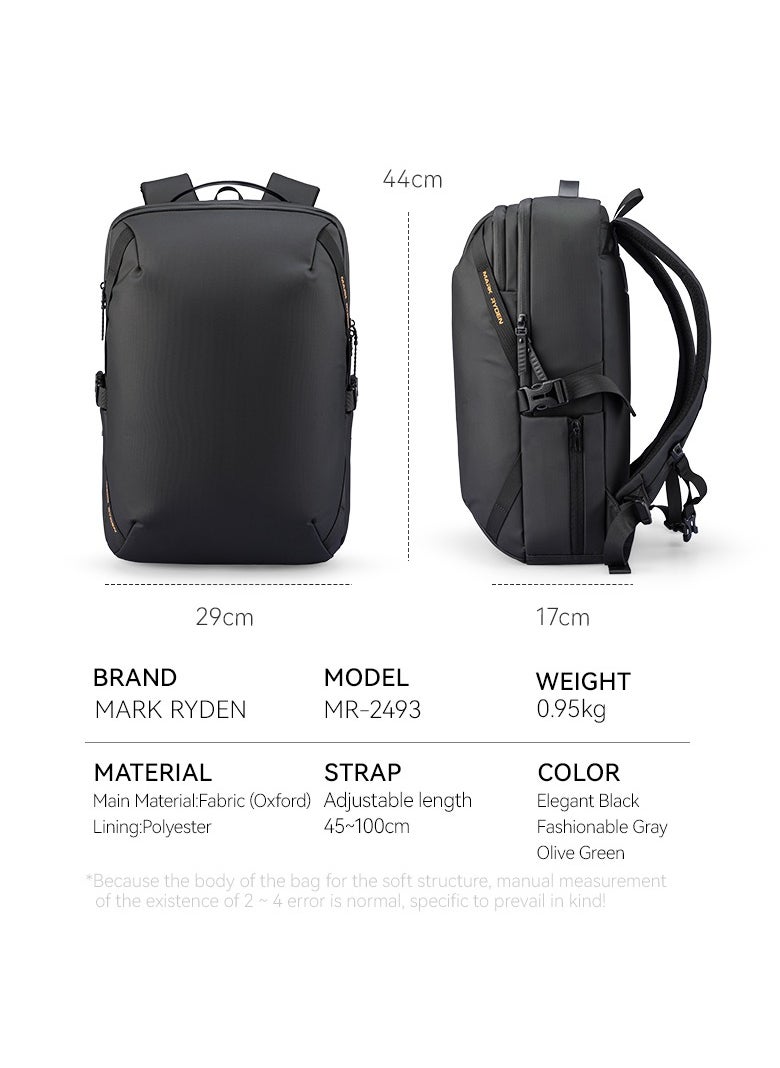 MARK RYDEN Mark Ryden 2493 Lightweight Waterproof Backpack, 15.6 inch Laptop, Oxford Fabric, USB Port, Large Capacity  - Image 3