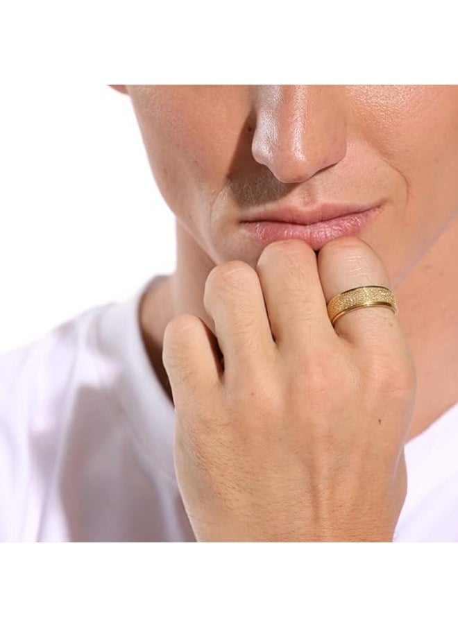 روماد - خاتم من الفولاذ التيتانيوم غير اللامع - خاتم متين للجنسين مقاس 8 مم، مريح في الارتداء، مقاوم للخدش، مجوهرات عصرية للارتداء اليومي والهدايا والمناسبات الخاصة - Image 1