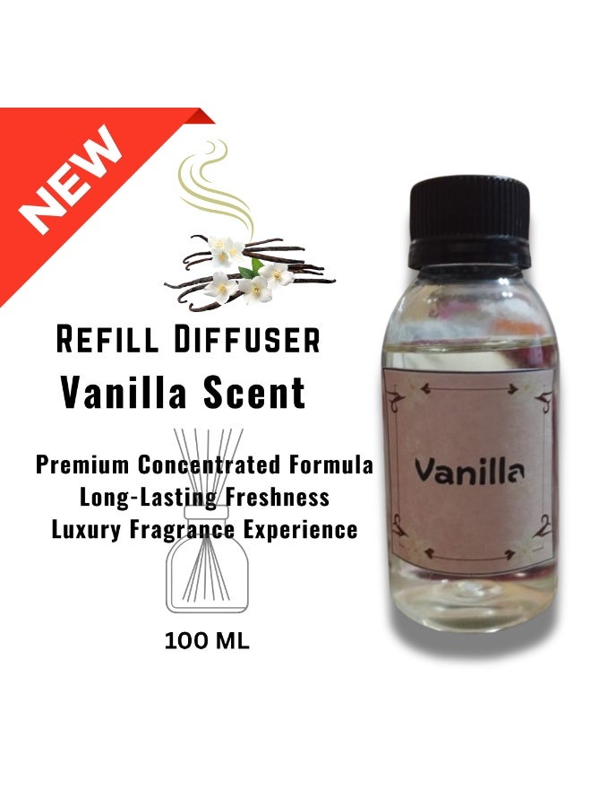 Concentrated Vanilla Perfume, 100ml Refill Bottle for All Diffusers - A Long-Lasting, Fragranced Home and Car Fragrance - Image 1
