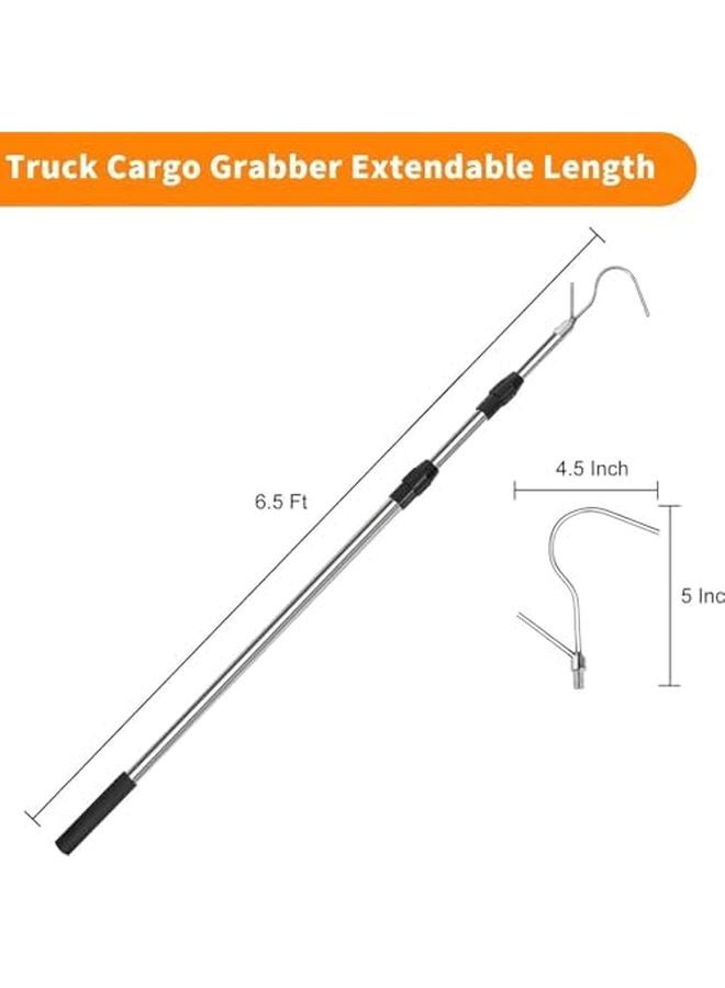 6.5 Ft Telescoping Truck Cargo Grabber Bed Extension Tool Heavy Duty Stainless Steel - Image 3