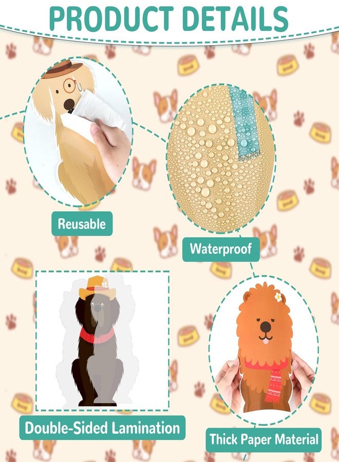 Justforjoyful مجموعة ديكورات صفية مكونة من 80 قطعة من Justforjoyful، تتضمن لوحة إعلانات على شكل كلب أليف، وقصاصات على شكل مخلب جرو، ولوحة إعلانات على شكل كلب أليف، وديكور حائط، وسبورة، ولوازم ترحيبية بالعودة إلى المدرسة. - Image 3