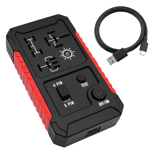 STHIRA® DC 12V Automotive Relay Tester for 4PIN and 5PIN Testing, USB Rechargeable Car Relay Voltage Tester with Switch & Light Indicator, 5V DC, 1A-2A Input, Universal Relay Tester Device - Image 1