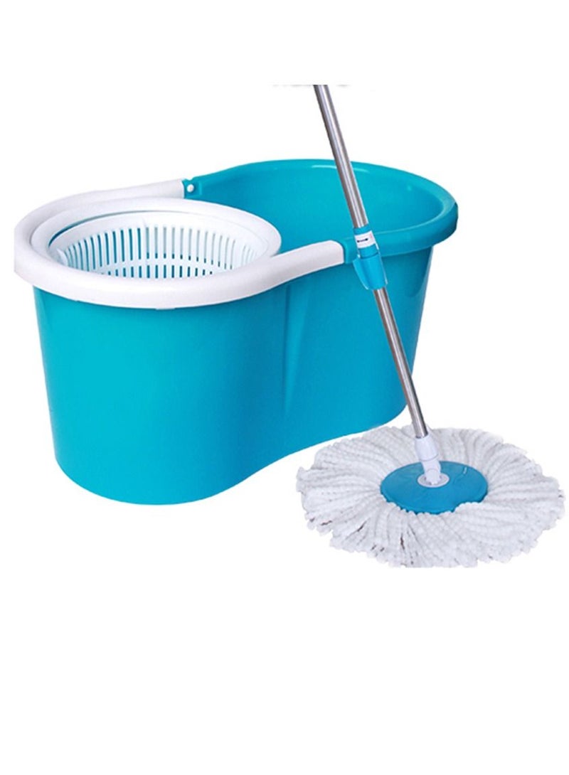DubaiGallery 360°Rotating Head Easy Magic Floor Mop Bucket 2x Head Microfiber Spinning Blue  - Image 4
