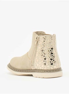 Flora Bella By Shoexpress Girls Textured Ankle Boots with Zip Closure  - Image 2