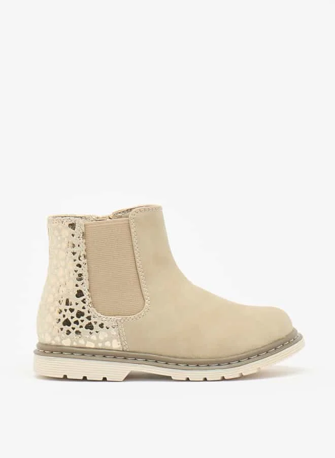 Flora Bella By Shoexpress Girls Textured Ankle Boots with Zip Closure