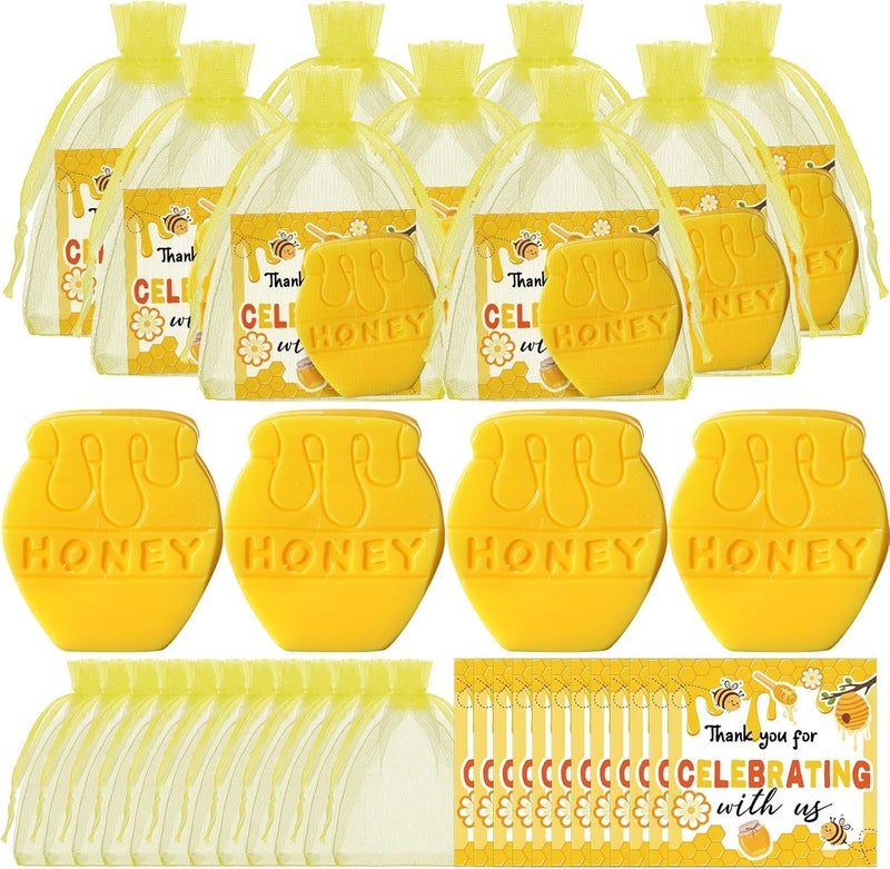 Conelist 24 Sets Bee Themed Baby Shower Soaps Set Honey Party Favors Guest Gifts with Thank You Cards Bags Bulk, Scented Soap or Gender Reveal Birthday Party Decoration Wedding Gifts - Image 1