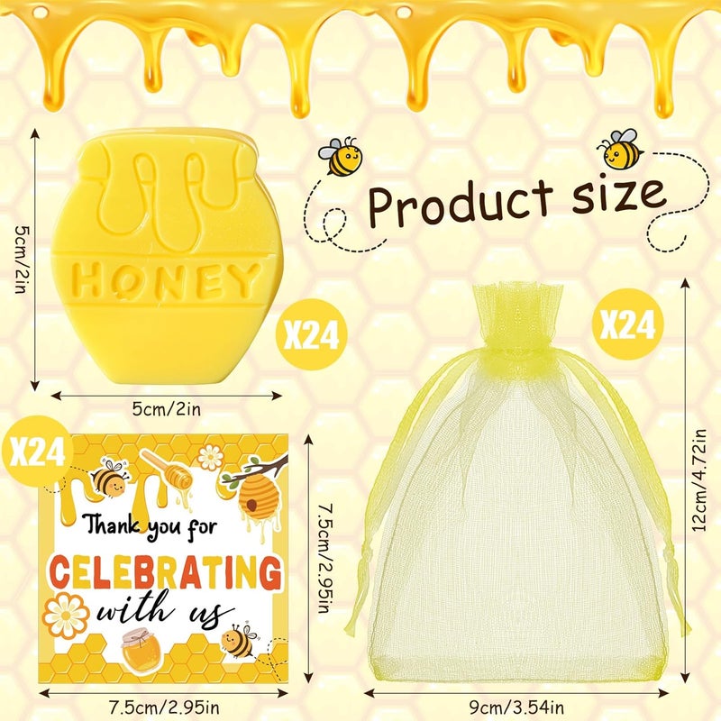 Conelist 24 Sets Bee Themed Baby Shower Soaps Set Honey Party Favors Guest Gifts with Thank You Cards Bags Bulk, Scented Soap or Gender Reveal Birthday Party Decoration Wedding Gifts - Image 2