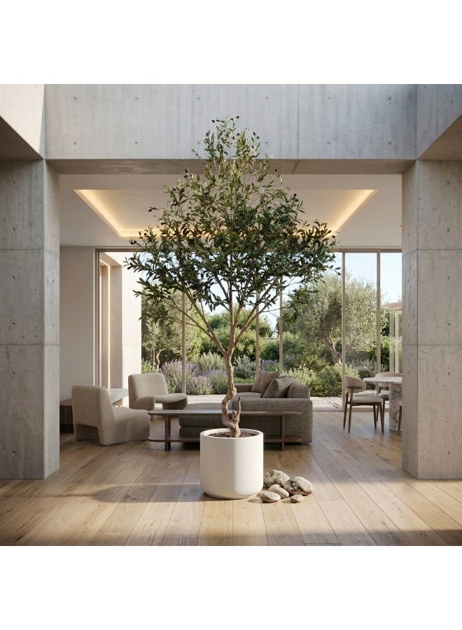 Sharpdo 240cm Tall Large Artificial Tree Olive Tree – Lifelike Faux Plant with Silk Leaves & Realistic Fruits, Modern Artificial Olive Tree Ideal for Living Room, Office, Hotel Lobby, Villa Entryway - Image 1
