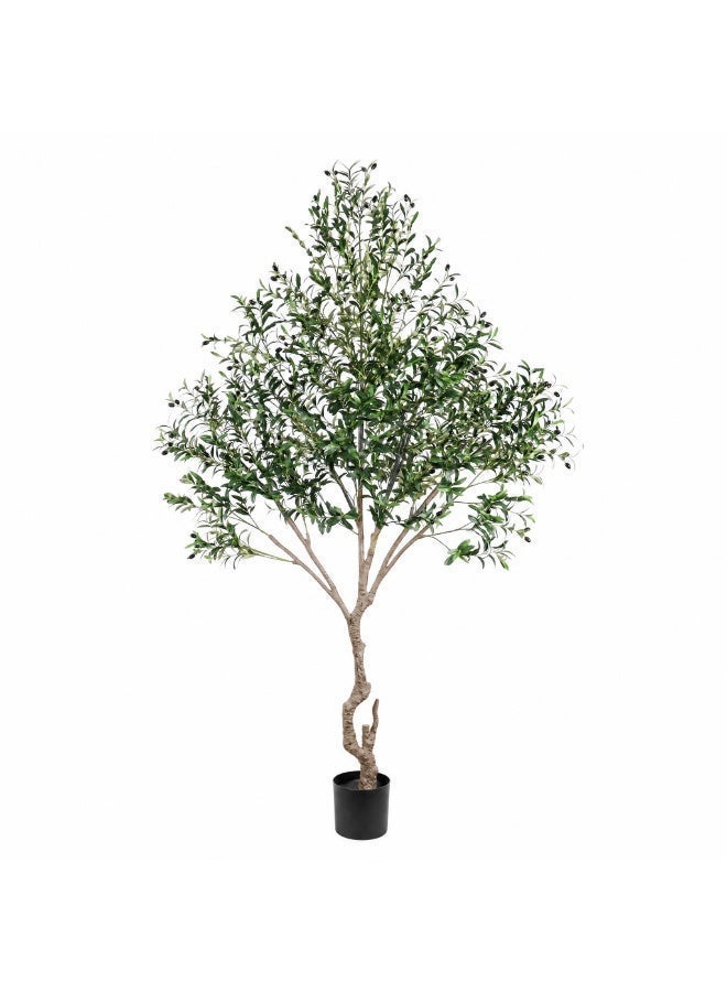 Sharpdo 240cm Tall Large Artificial Tree Olive Tree – Lifelike Faux Plant with Silk Leaves & Realistic Fruits, Modern Artificial Olive Tree Ideal for Living Room, Office, Hotel Lobby, Villa Entryway - Image 4