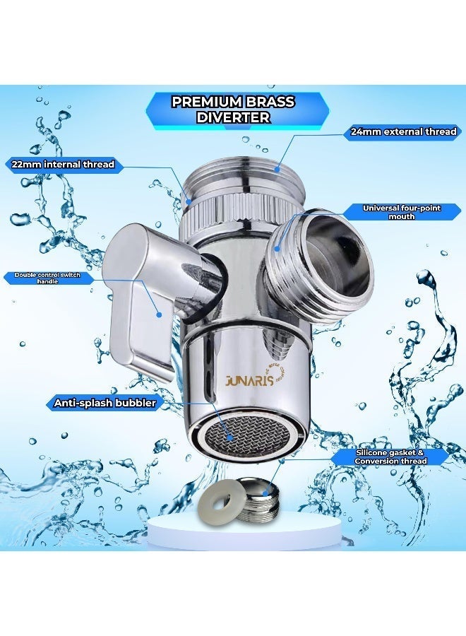 جوناريس طقم بيديه محمول للسفر - سهل التركيب وقابل لإعادة الاستخدام مع أنبوب قابل للتمديد بطول 280 سم - محول صنبور G1/2 مع حامل جداري لاصق وحقيبة سفر (Jjaass002) - Image 5