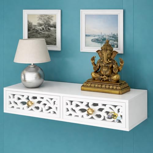 DDS Dream Decor Shoppee Engineered Wood - TV Stand Multipurpose TV Unit/Wall Set Top Box Stand Shelf Can Be Used As Set Top Box Book Shelf/Display Shelves In Living/Dining/Offices Etc. (Full White) - Image 1