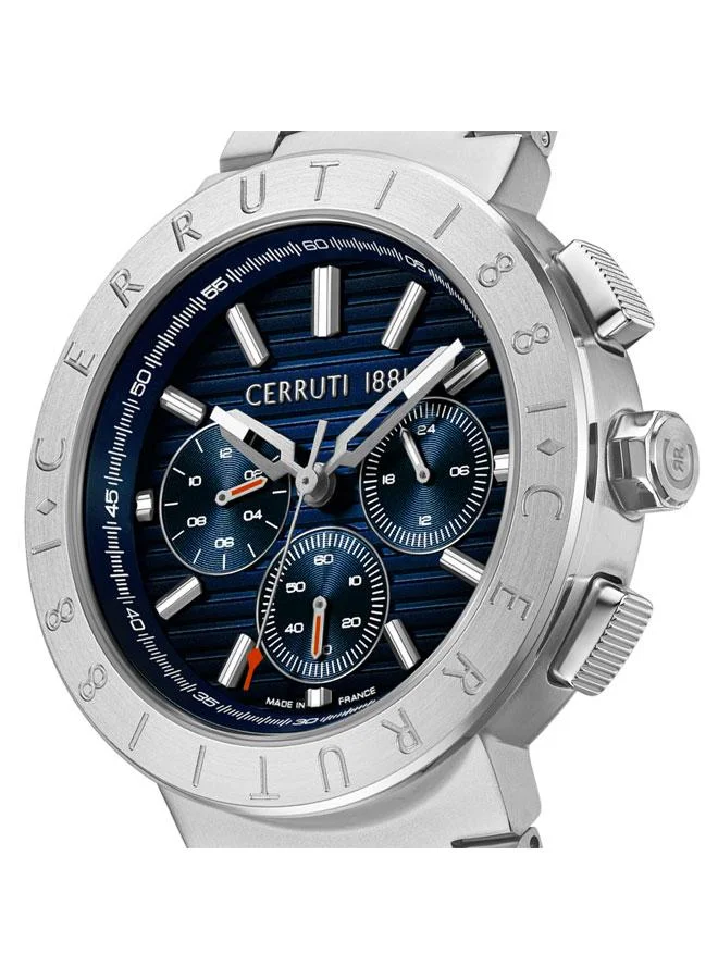 CERRUTI 1881 silver Men's Filiano 42mm Blue Dial Stainless Steel Bracelet Multifunction Watch For Men for Men | Best Price UAE