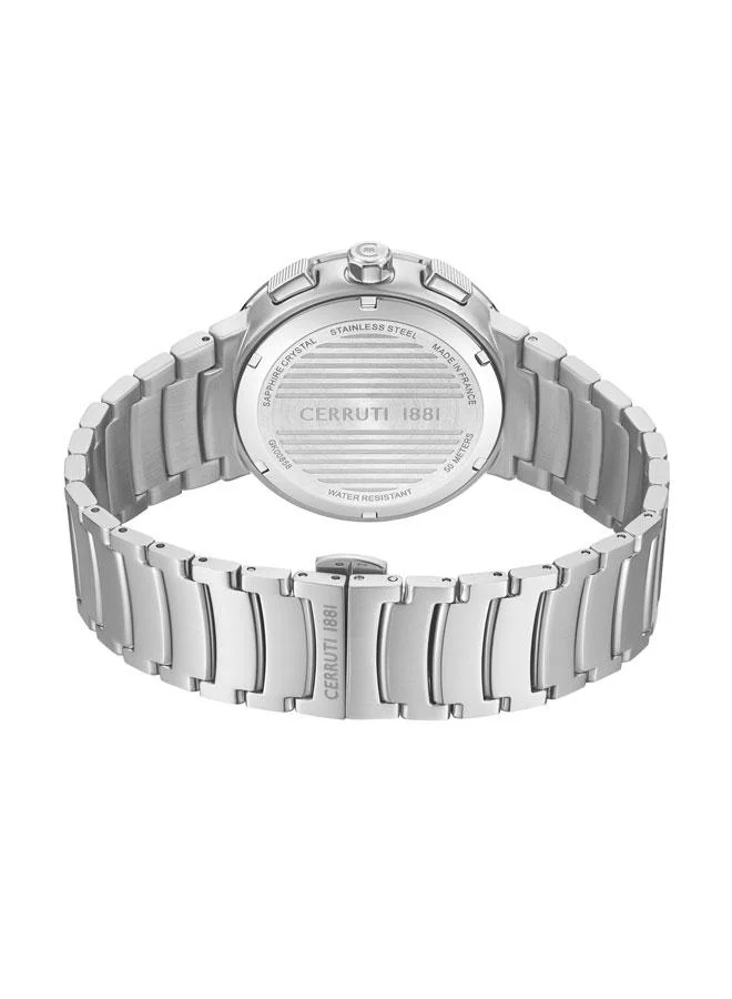 CERRUTI 1881 silver Men's Filiano 42mm Blue Dial Stainless Steel Bracelet Multifunction Watch For Men for Men | Best Price UAE