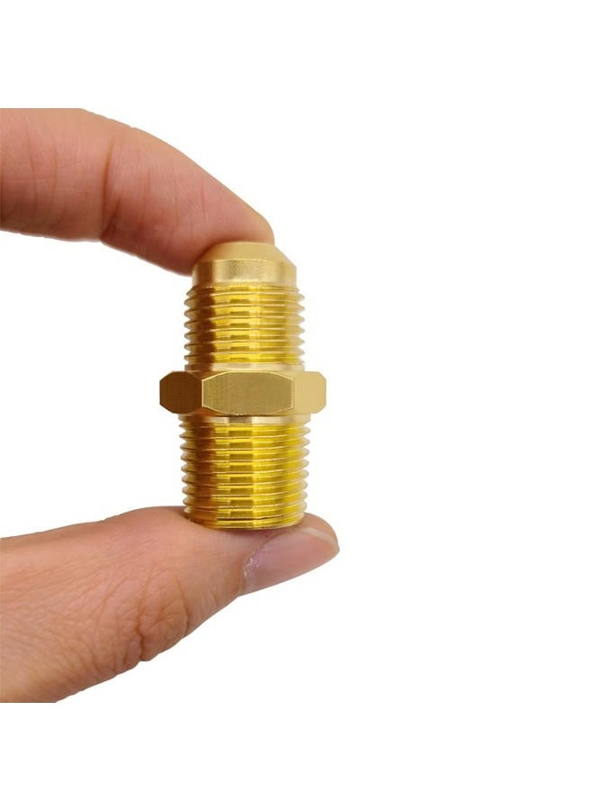 Hooshing 2PCS Brass Tube Fitting Half-Union 3/8 inch Flare x 3/8 inch Male NPT Pipe Adapter - Image 4