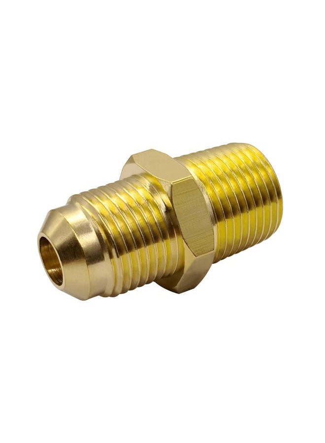 Hooshing 2PCS Brass Tube Fitting Half-Union 3/8 inch Flare x 3/8 inch Male NPT Pipe Adapter - Image 3