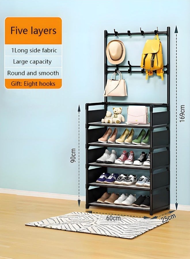 5-Tier Shoe Rack, Metal Coat and Shoe Racks,Shoe Storage Organizer,Metal Freestanding Shoe Rack Shoe Shelf for Living Room,Bedroom,Hallway - Image 2
