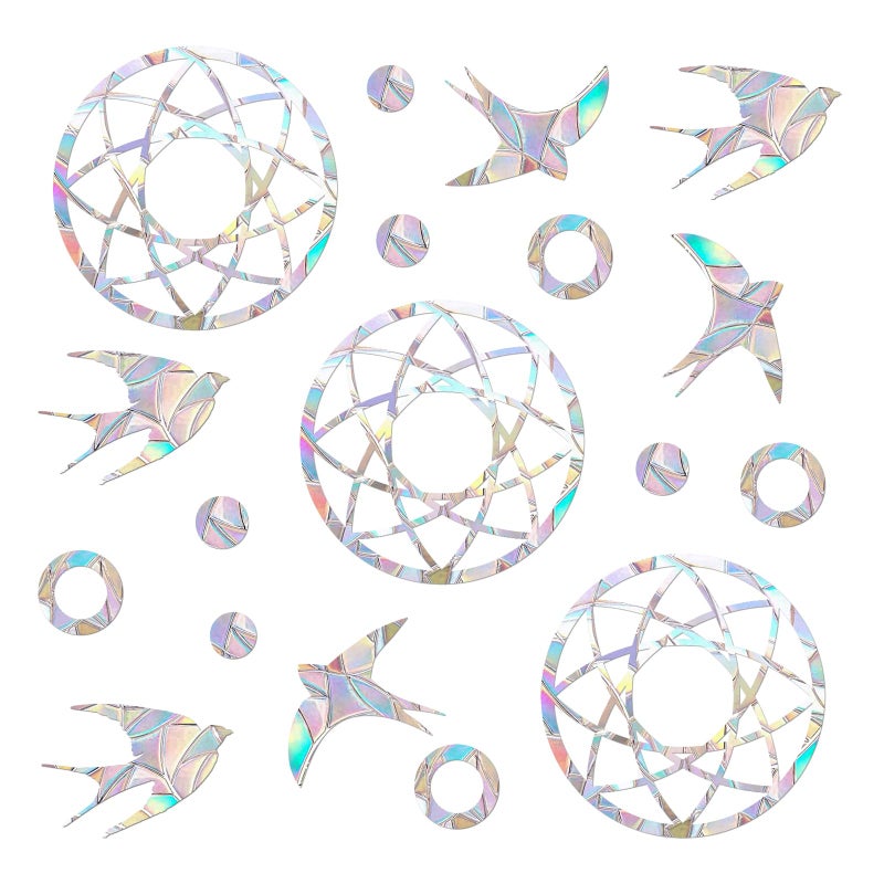 EACILLES 27 Pieces Birds Static Window Clings Anti Collision Window Decals for Bird Strikes  Glass Door Window Stickers  Stop Birds Flying into Windows  Mandala-Swallow Style (MTLYZ27R) - Image 1