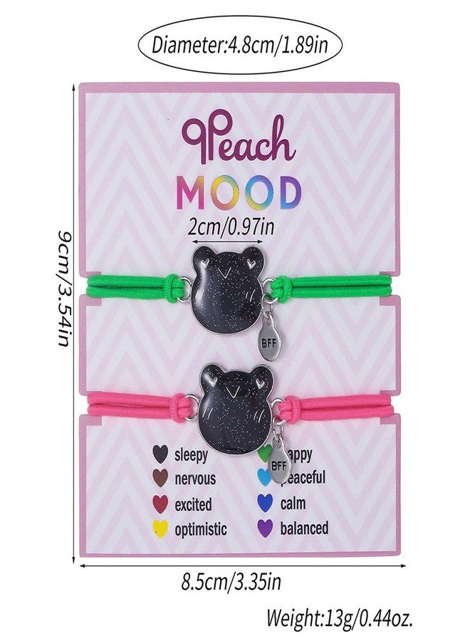 QRH Cute Cartoon Temperature Sensing Bracelet Emotion Feeling Mood Bracelet Cute Turtle Frog Dinosaur Evil Eyes Salamander Color Changing Mood Bracelets for Couples BFF Friendship Jewelry Gifts- Frog - Image 2