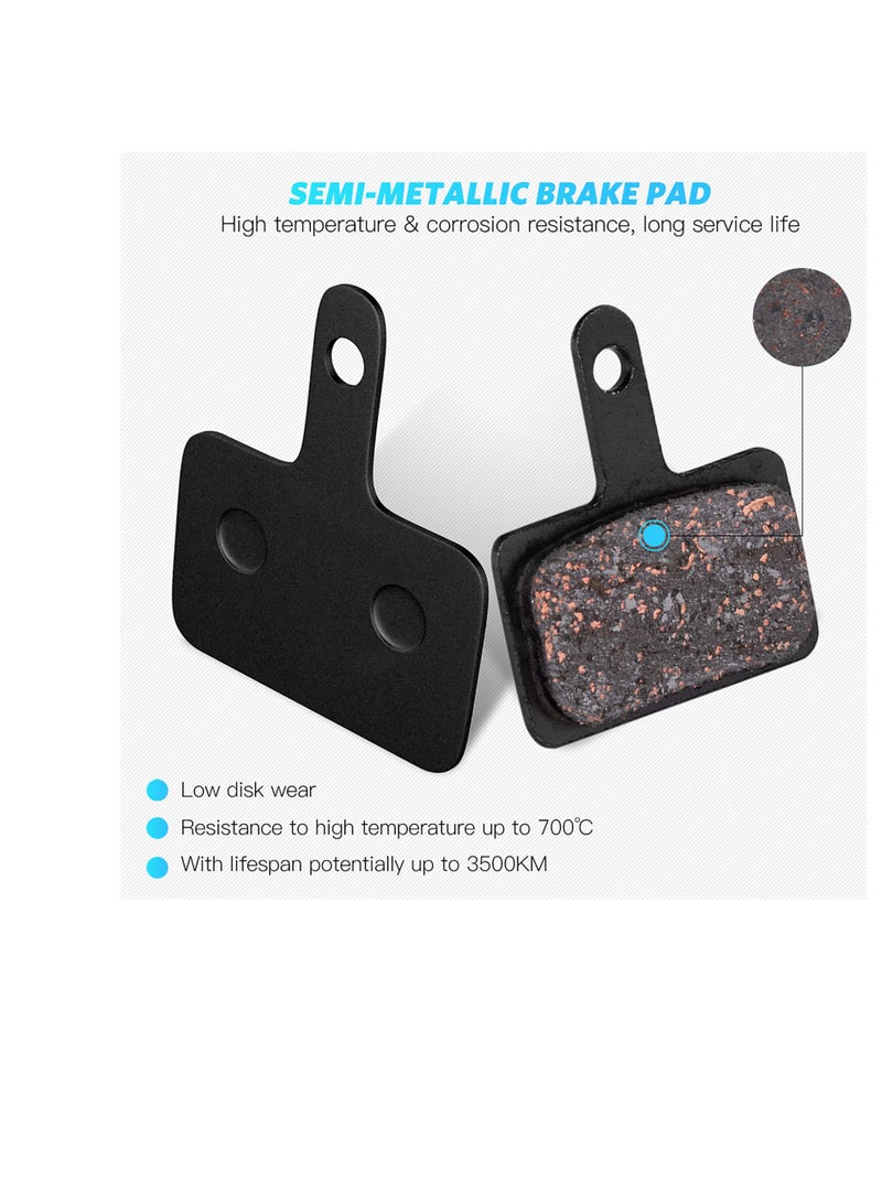 Barakah Bike Brake Pads, 4 Pairs Disc Brake Pads & Spring (Semi-Metallic), Compatible with TRP Tektro Shimano Deore Brakes, for Mountain Bike Disc Brakes - Image 2