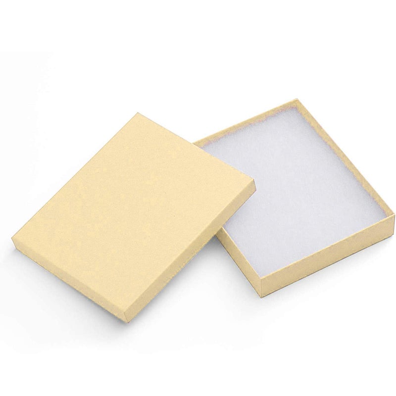 MESHA 42PC Jewelry Gift Boxes With Lids Kraft 6x5x1 Cotton Filled Brown for Necklaces Bracelets Bulk Shipping Boxes for Small Business Accessories