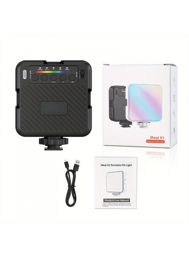 Full Color RGB Fill Light Vlog Camera Shooting Soft Light Beauty Light Strip LED Triple Color Temperature 3000-6500K Modes Outdoor Portable Cell Phone Selfie Photography Lighting Still Life Shooting Cold Shoe Mount And 1/4 Screw Hole Mounting - Image 3