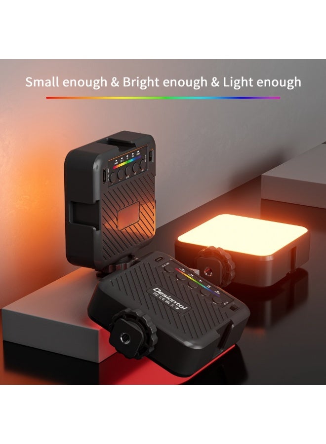Full Color RGB Fill Light Vlog Camera Shooting Soft Light Beauty Light Strip LED Triple Color Temperature 3000-6500K Modes Outdoor Portable Cell Phone Selfie Photography Lighting Still Life Shooting Cold Shoe Mount And 1/4 Screw Hole Mounting - Image 1