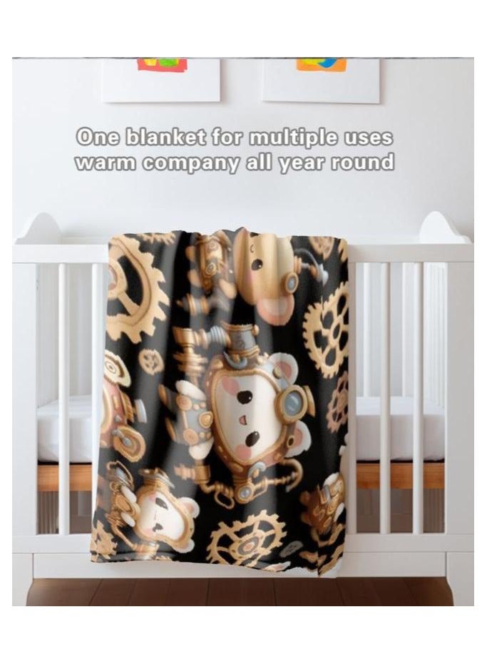 Baby and children's cartoon flannel thin blanket (warm and comfortable, suitable for sleep, game use) 70cm*100cm - 754
