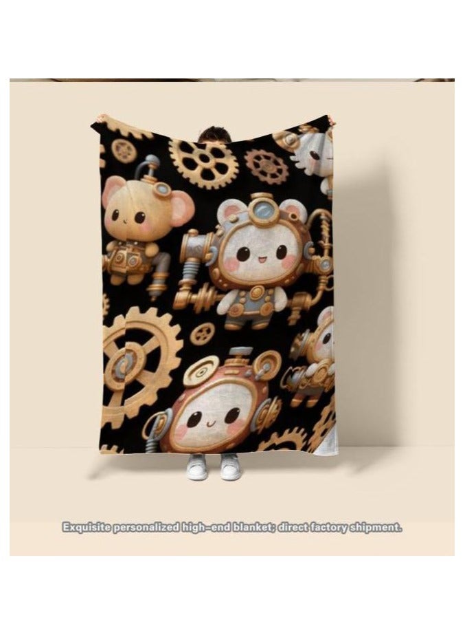 Baby and children's cartoon flannel thin blanket (warm and comfortable, suitable for sleep, game use) 70cm*100cm - 754