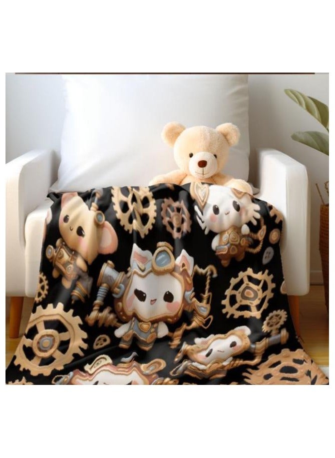 Baby and children's cartoon flannel thin blanket (warm and comfortable, suitable for sleep, game use) 70cm*100cm - 754