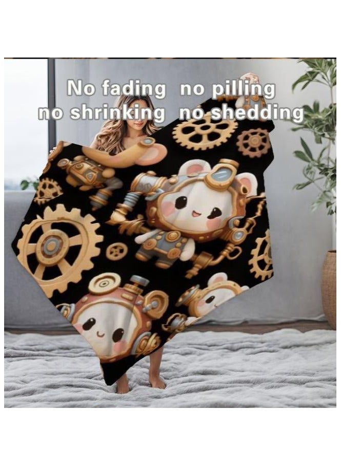 Baby and children's cartoon flannel thin blanket (warm and comfortable, suitable for sleep, game use) 70cm*100cm - 754