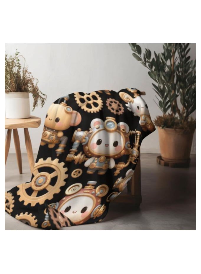 Baby and children's cartoon flannel thin blanket (warm and comfortable, suitable for sleep, game use) 70cm*100cm - 754