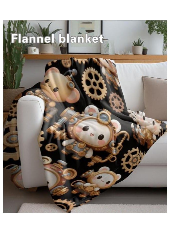 Baby and children's cartoon flannel thin blanket (warm and comfortable, suitable for sleep, game use) 70cm*100cm - 754