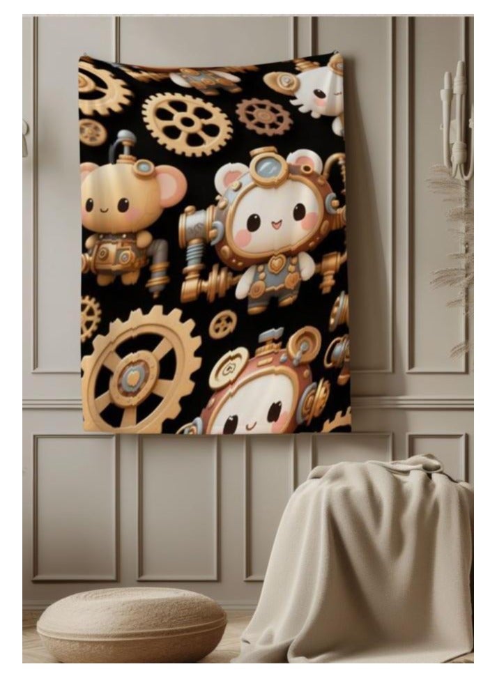 Baby and children's cartoon flannel thin blanket (warm and comfortable, suitable for sleep, game use) 70cm*100cm - 754