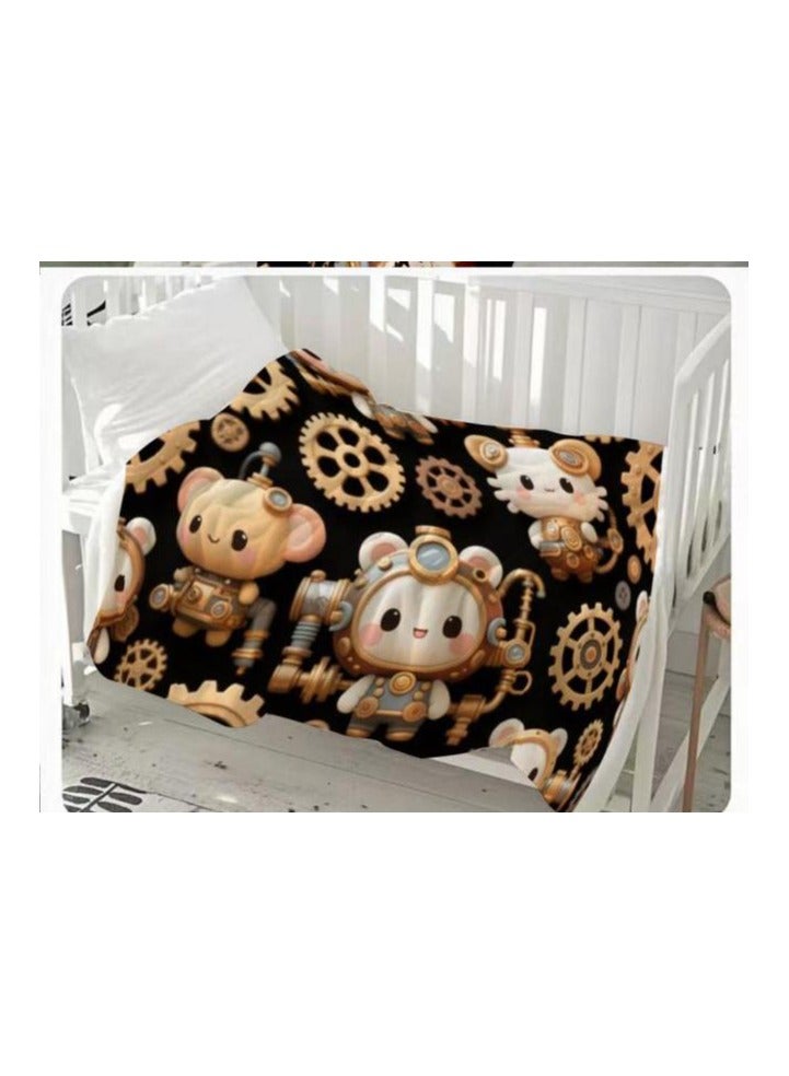 Baby and children's cartoon flannel thin blanket (warm and comfortable, suitable for sleep, game use) 70cm*100cm - 754