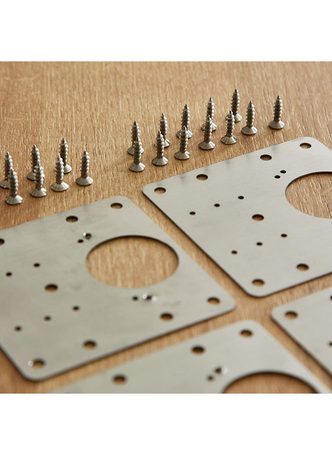 Home Box - Hinge 4-Piece Fixing Plate With 24-Screw Set 9 x 0.3 x 9cm - Image 1